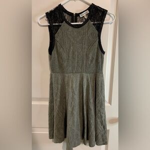 Grey Dress with lace top, Large, P2P 17, 32” long. Preloved
